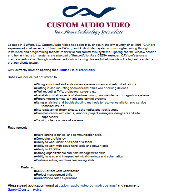 Custom Audio Video