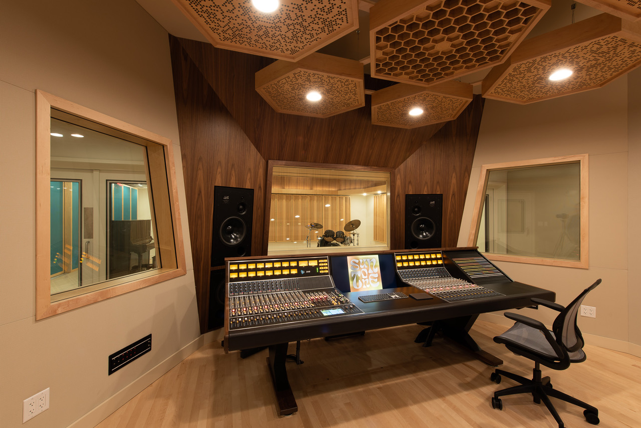 Suntone Studios sound board where CAV Integrated Home installed lighting on this collaborative project.